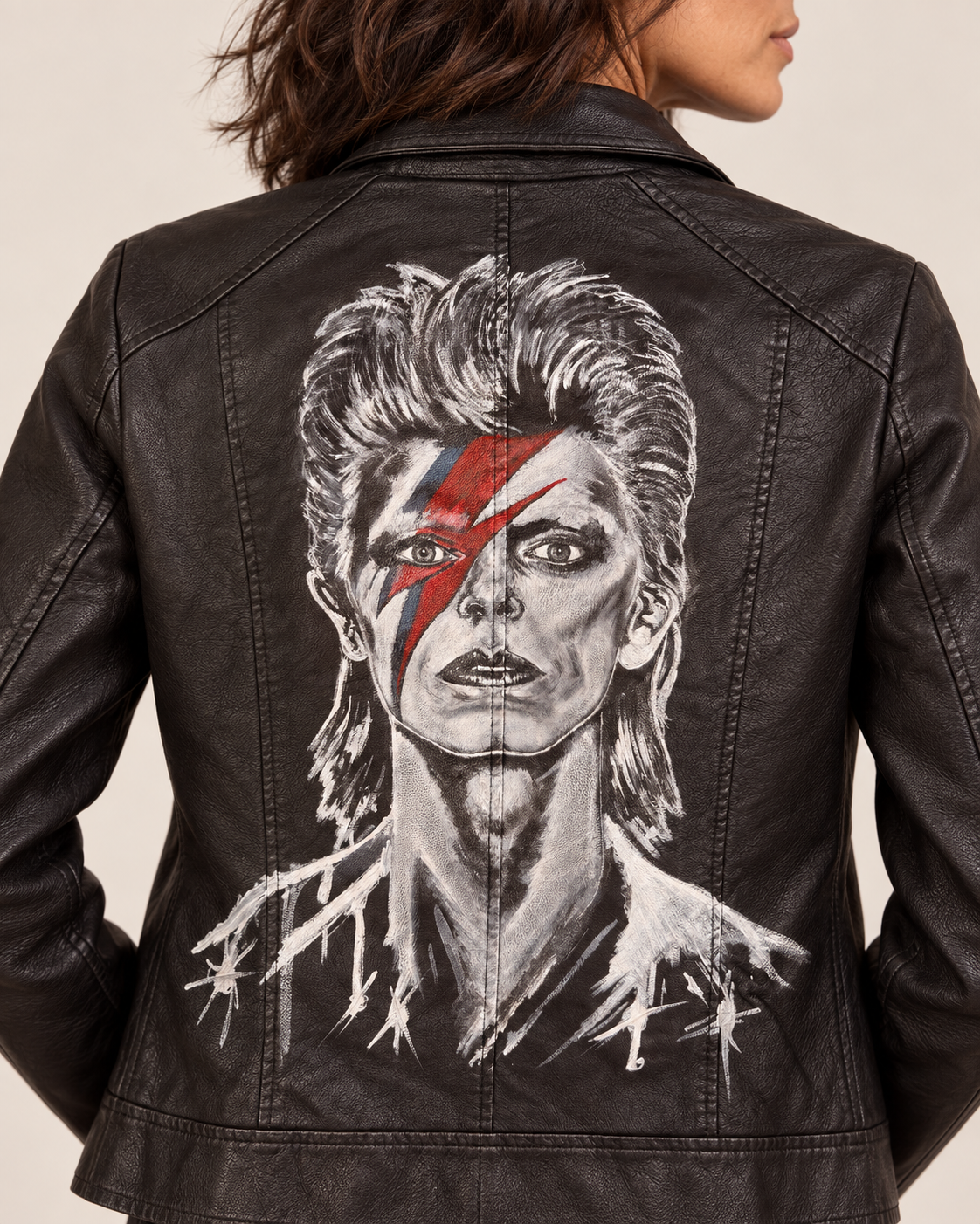 Cazadora Bowie | Pieza única pintada a mano — Talla 2XL