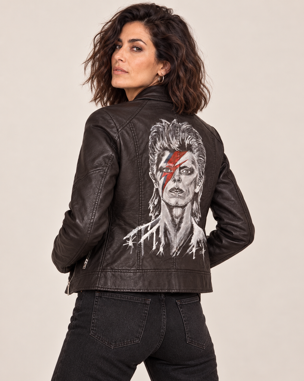 Cazadora Bowie | Pieza única pintada a mano — Talla 2XL