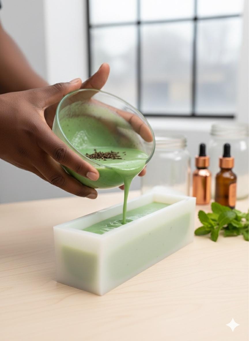 Jabón artesanal Té Verde – hidratante, antioxidante, natural, Mi Negra Bella