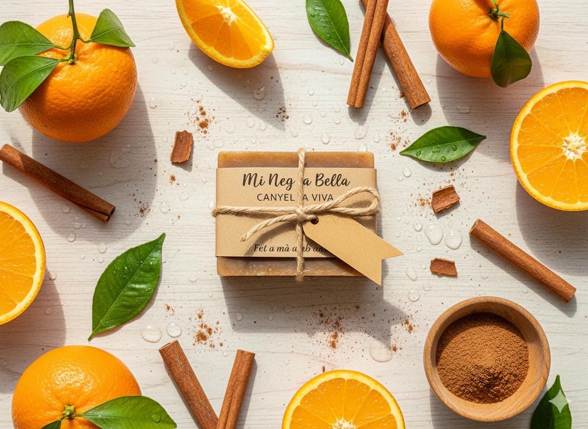 Jabón artesanal de Canela – cálido, exfoliante suave, natural, Mi Negra Bella