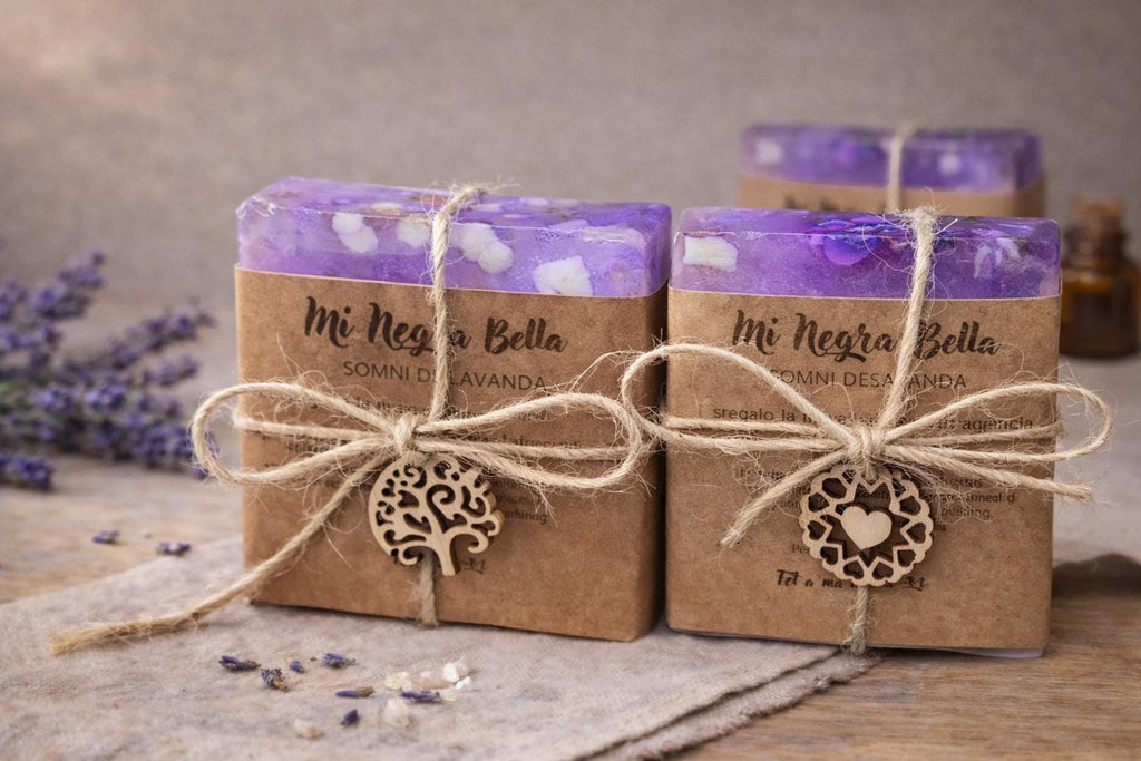 Jabón artesanal Sueño de Lavanda | Lavanda y Vainilla | Jabón vegano hecho a mano | Mi Negra Bella