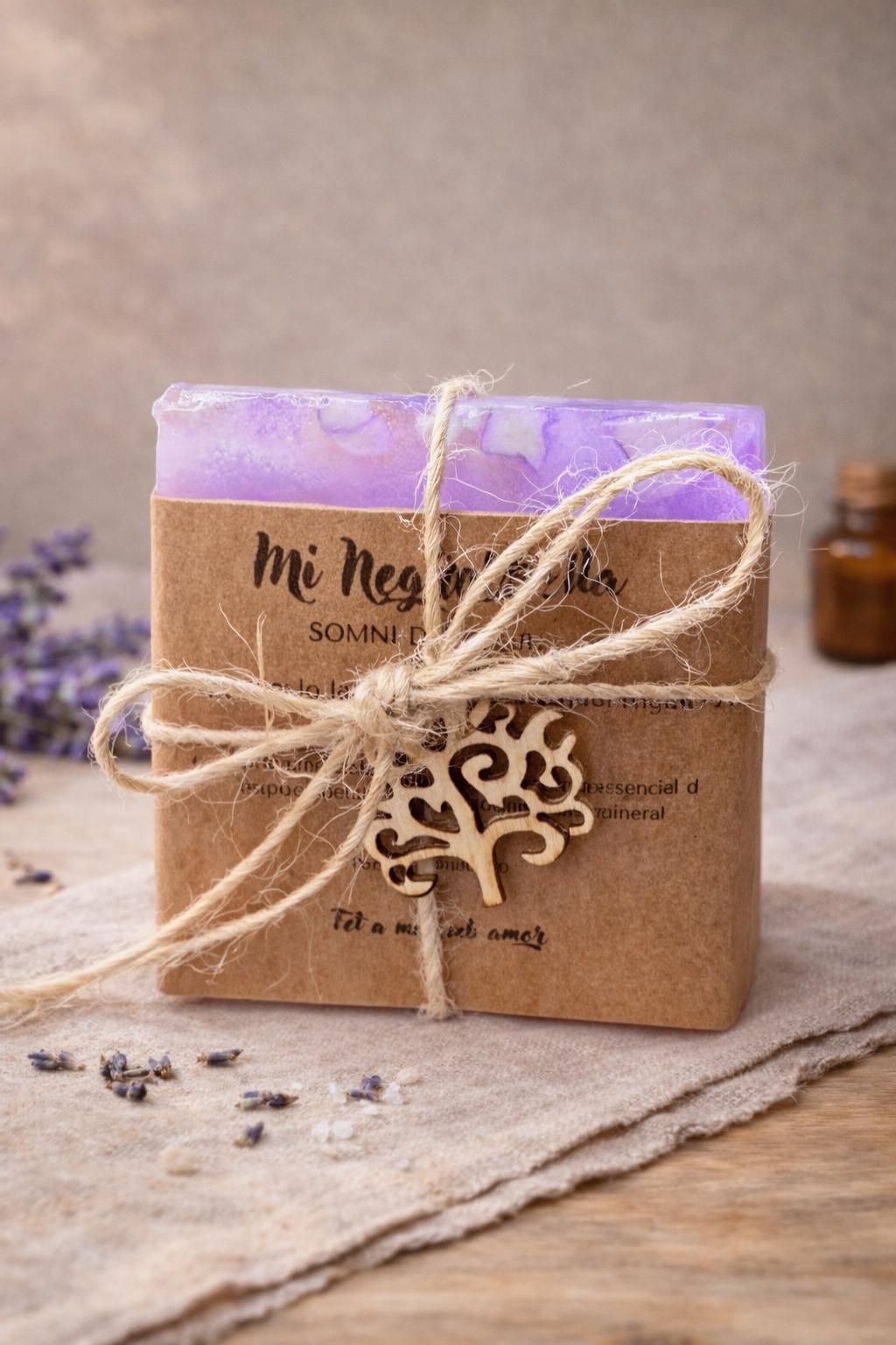 Jabón artesanal Sueño de Lavanda | Lavanda y Vainilla | Jabón vegano hecho a mano | Mi Negra Bella