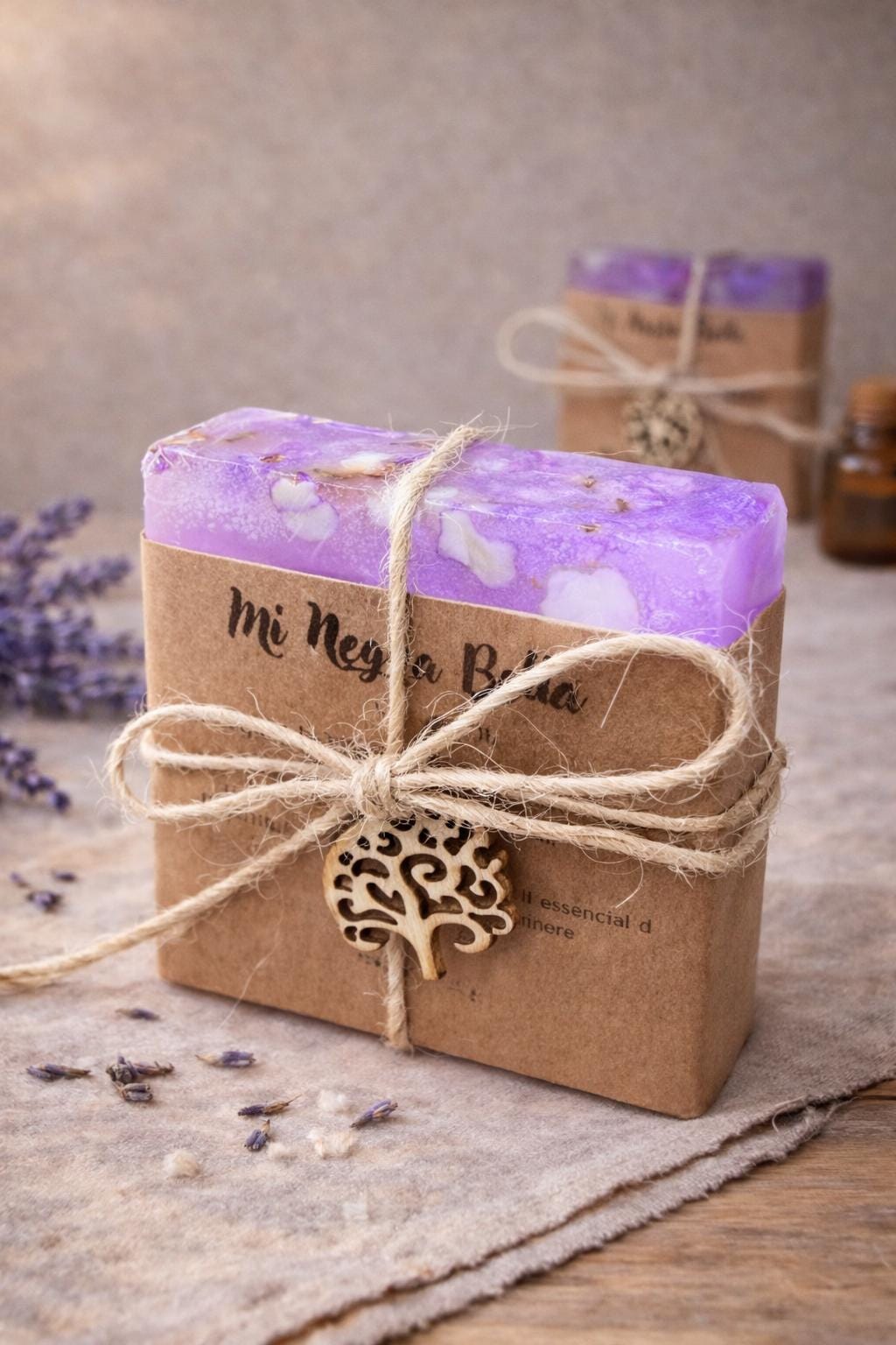 Jabón artesanal Sueño de Lavanda | Lavanda y Vainilla | Jabón vegano hecho a mano | Mi Negra Bella