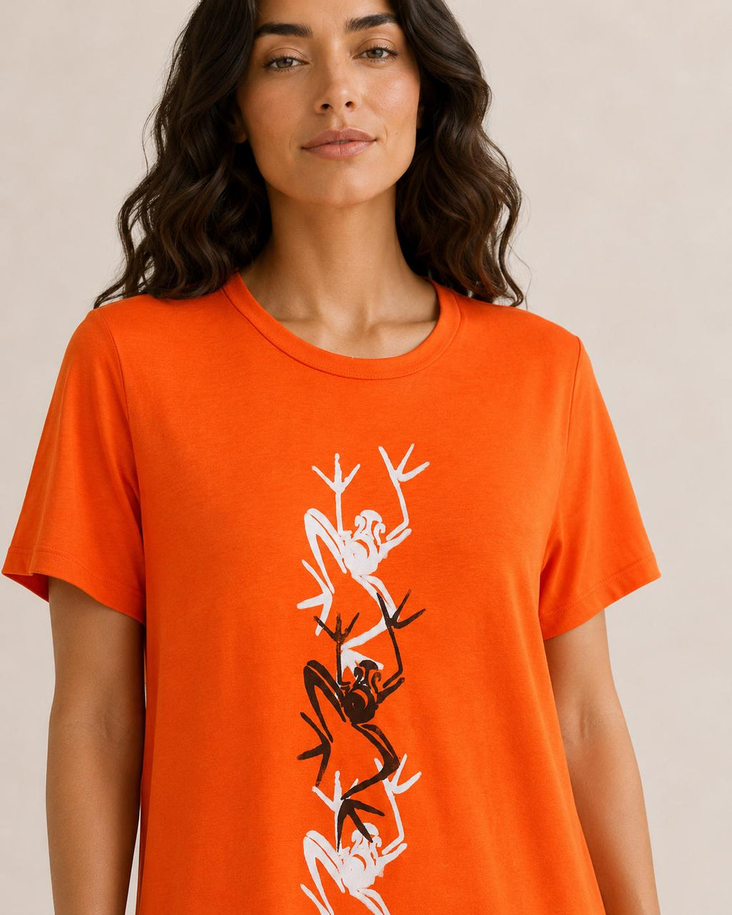 Vestido largo naranja mujer | Vestido artístico pintado a mano | Vestido oversize artesanal | Mi Negra Bella