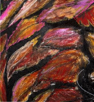 Cuadro original de técnica mixta, retrato alado horizontal 90 × 60 cm – Uriel I