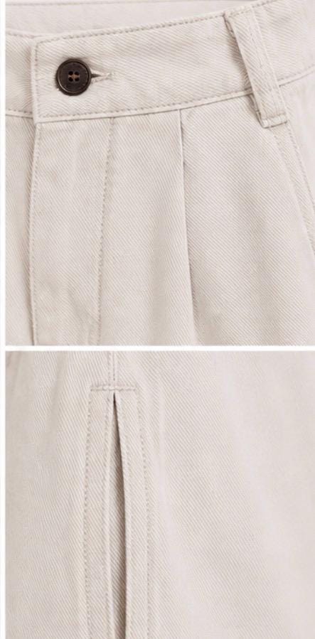 Pantalón beige Ecoalf Jerte con bordado floral, mujer talla 44