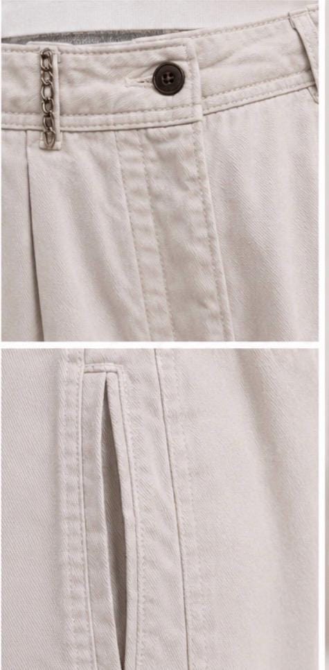 Pantalón ancho beige bordado con flores y mariposas | Pantalón artesanal mujer | Diseño exclusivo Mi Negra Bella