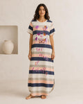 Vestido largo de rayas para mujer | Vestido oversize con panda | Vestido casual verano | Diseño artesanal Mi Negra Bella