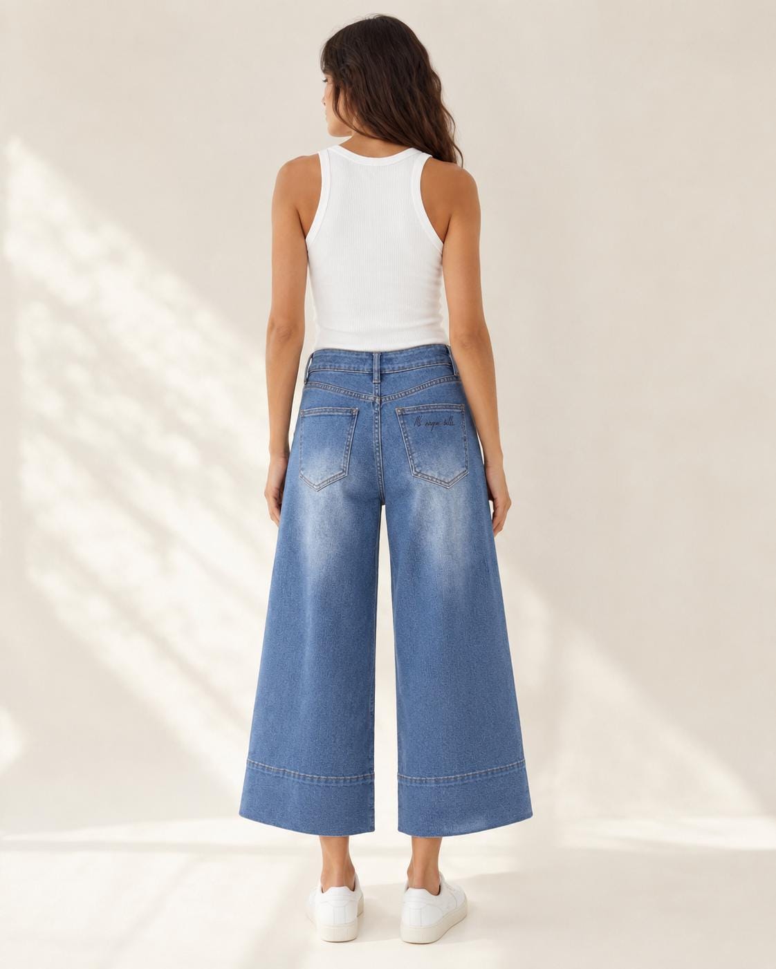 Pantalón Vaquero Artístico Pintado a Mano | Denim Wide Leg Mujer | Inspiración Basquiat | Moda Sostenible | Mi Negra Bella