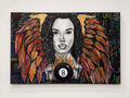 Cuadro original de técnica mixta, retrato alado horizontal 90 × 60 cm – Uriel I